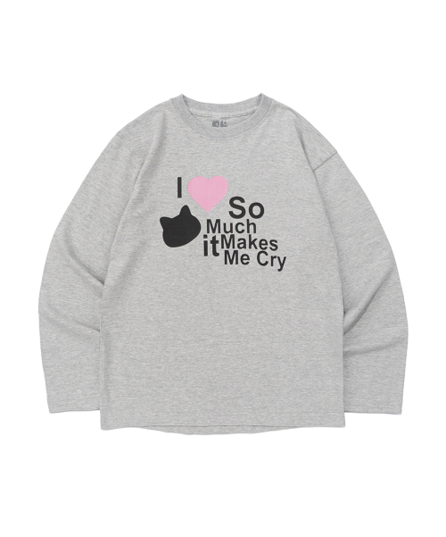 I LOVE SO MUCH CAT LONG SLEEVE T - SHIRT (MELANGE)