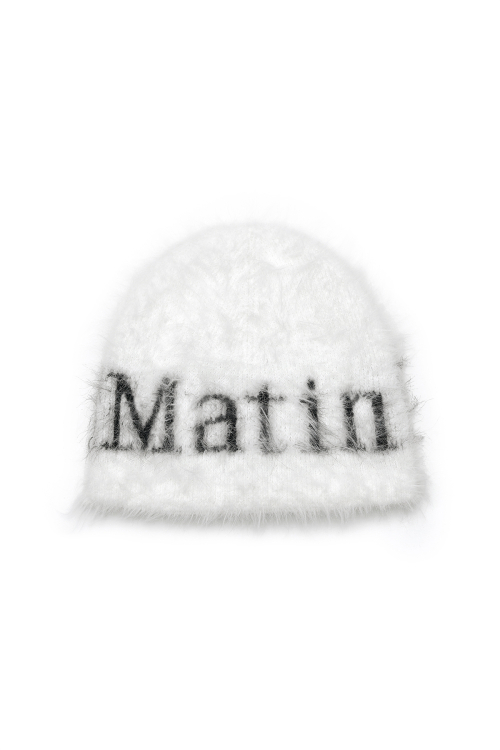 MUSINSA公式 | MATIN KIM MATIN HAIRY KNIT BEANIE IN WHITE