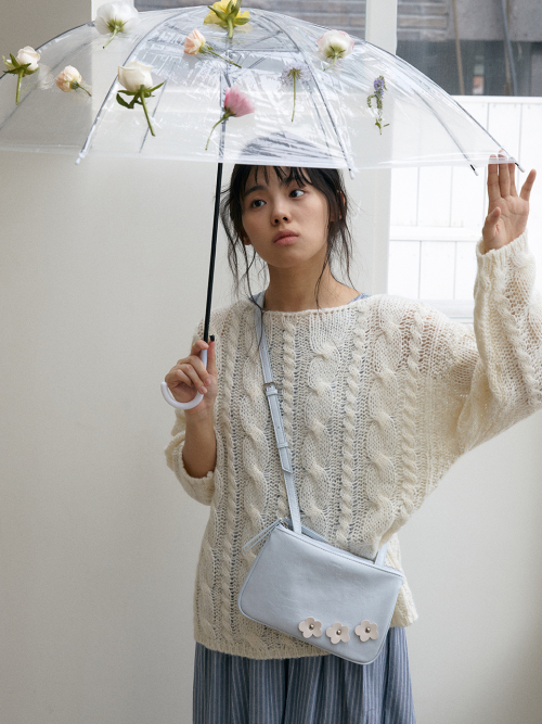 Bohemian floral twin bag_mute blue