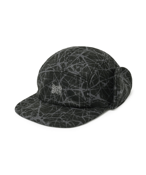 SPRAWL BOUCLE EARFLAP CAMP CAP - BLACK