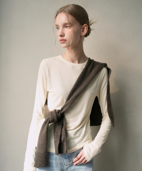 Wool Knit Shawl (brown)