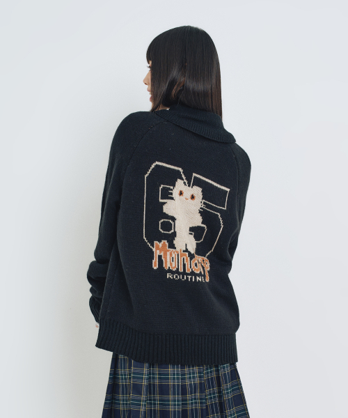 엘엠알() 샹뇽이 울 코위찬 니트 집업 BLACK 상품 이미지