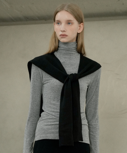 Wool Knit Shawl (black)