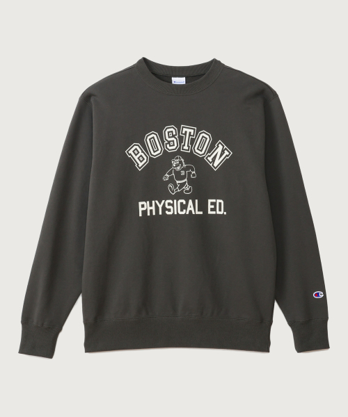 BOSTON 레귤러핏 크루넥 스웨트셔츠 Off Black