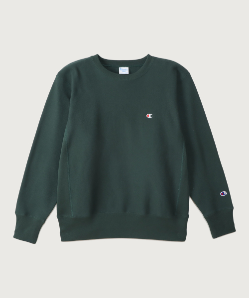 리버스위브 블루택 C로고 루즈핏 기모 스웨트셔츠 Dark Green