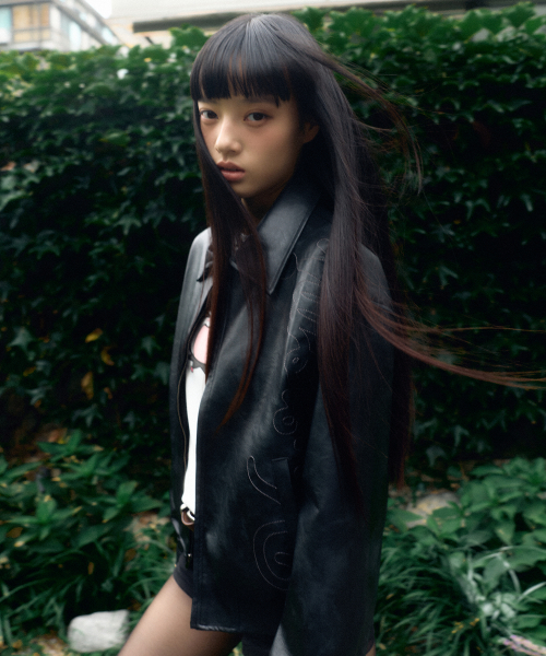 KUROMI VEGAN LEATHER JACKET(BLACK)