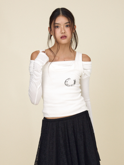 ROCKY WAFFLE SLEEVELESS TOP (WHITE)