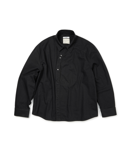 CURVED COTTON SHIRTS (BLACK)