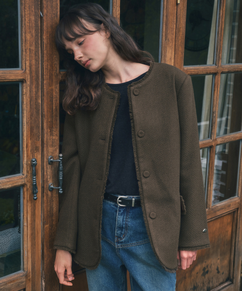 Aubree tweed jacket_Brown(O25-OT02)