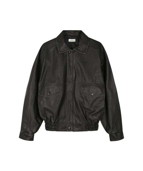 SUNDAY VINTAGE LEATHER JACKET BLACK