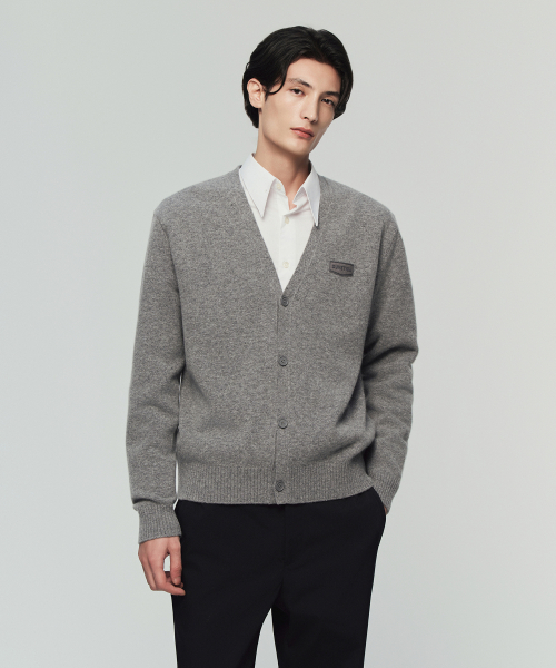듀베티카() 아일라노 가디건(멜란지 그레이)(남성 니트가디건) 상품 이미지