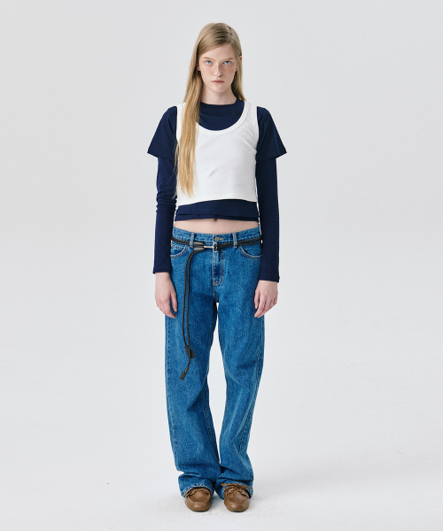 Прямые джинсы Straight Leg Denim Pants_Blue