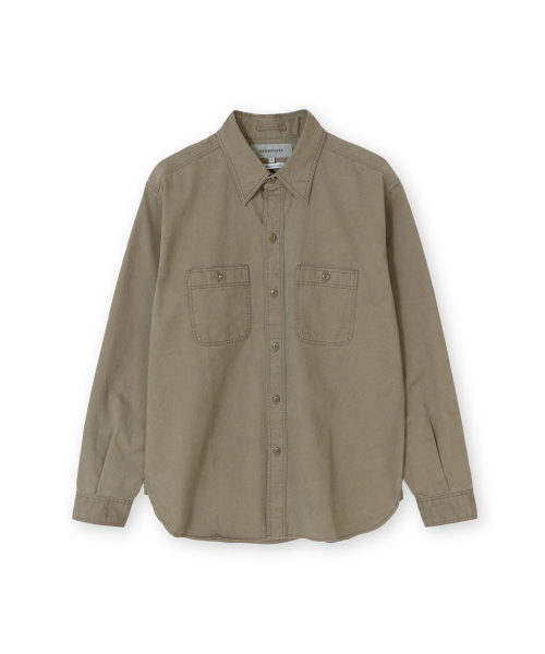 Washed Work Shirt, Dark Beige