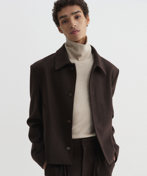 Укороченный шерстяной блузон Brown