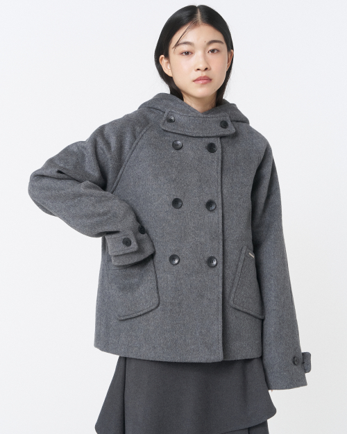 미세키서울() Hoodie double button coat CHARCOAL 상품 이미지