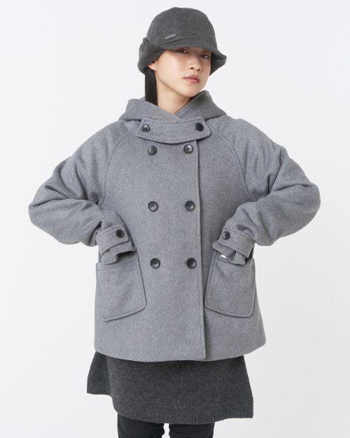 미세키서울(MISEKI SEOUL) Hoodie double button coat GREY - 사이즈