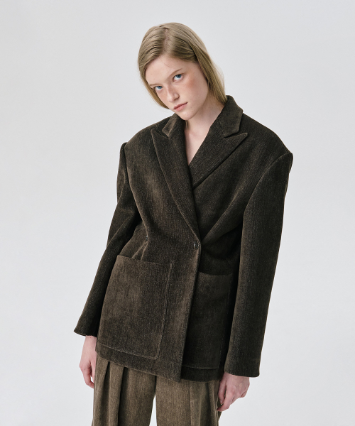 Back Brushed 2-way Jacket_Dark Brown