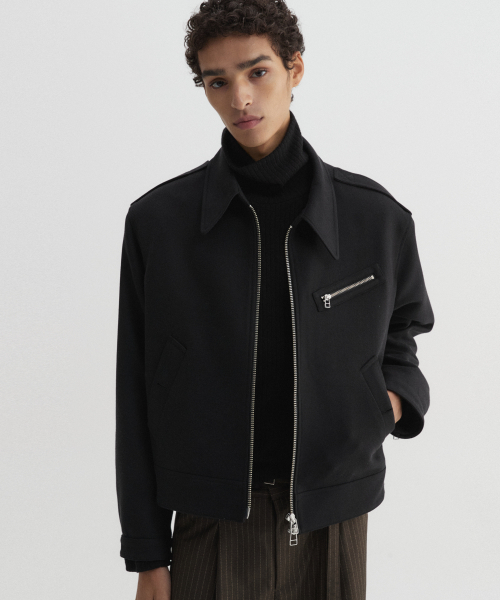 Укороченный шерстяной жакет Oblique Black