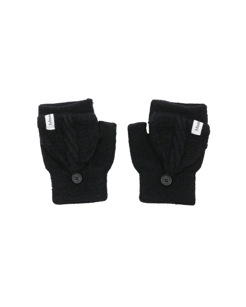 Flip-top gloves BLACK