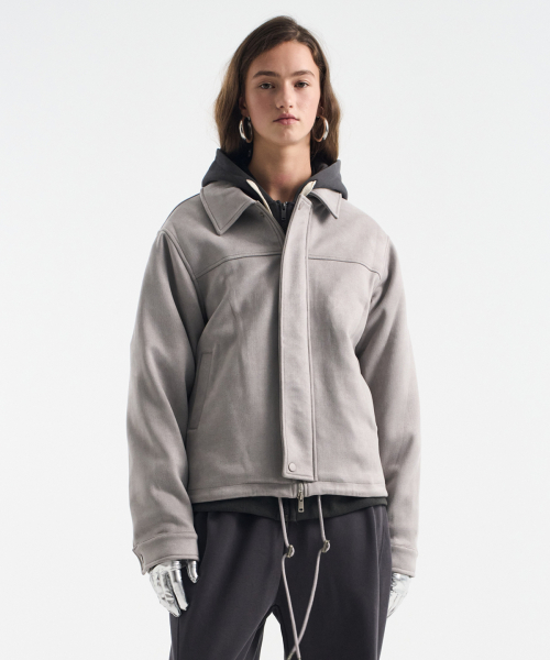 Классическая куртка на молнии из искусственной замши grey