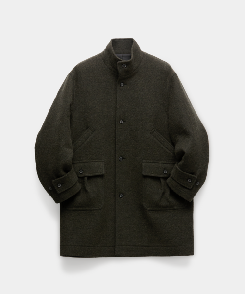Пальто со стойкой из кашемира (Dark Green)