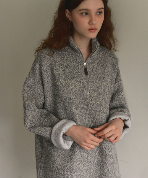 Шерстяная кофта на молнии Tamtam [Grey]