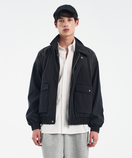 Tencel Washed Field Pocket Куртка на молнии [Black]