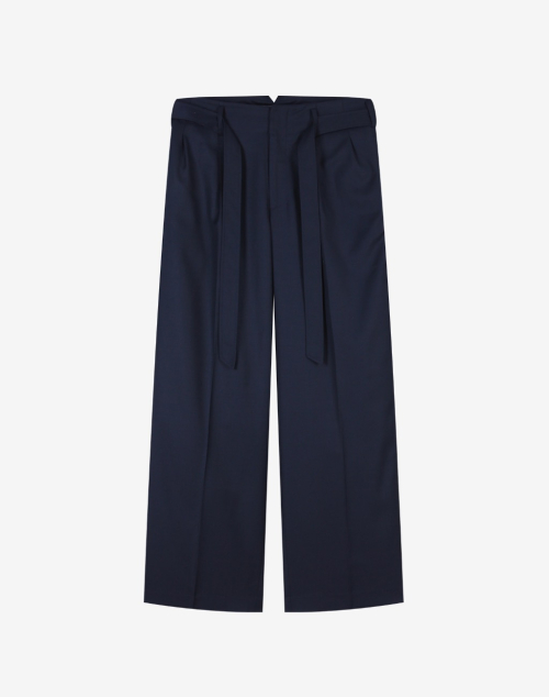 Женские широкие брюки Maren с поясом и защипами [Navy]
