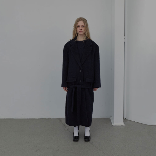 LOWRISE BELTED COAT (DARK NAVY)