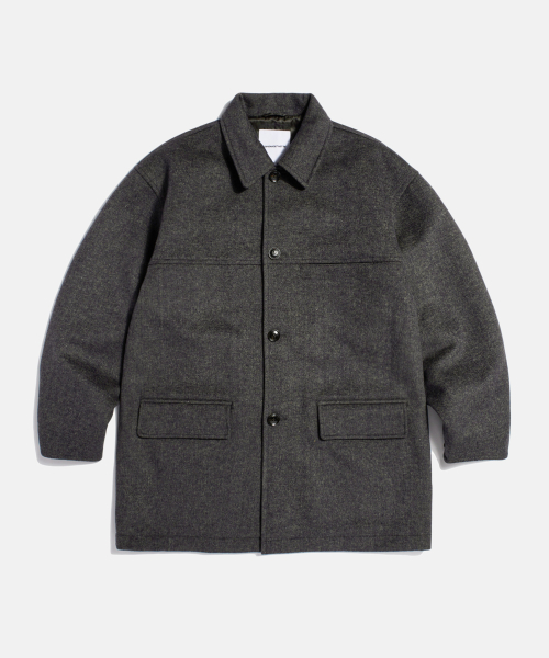 Wool Blend Car Coat Dark Dust