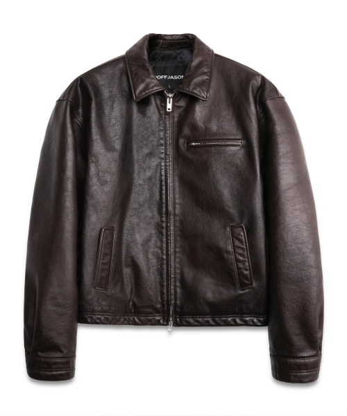 Кожаная куртка Washed T-Core Leather Single Jacket BROWN