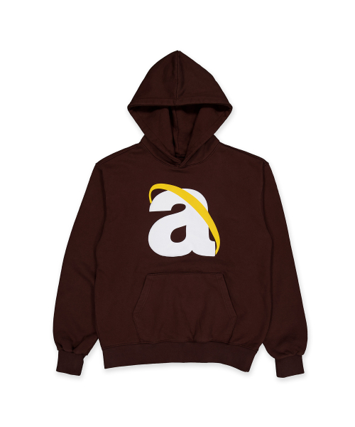 A.NET логотип тяжелый худи Brown