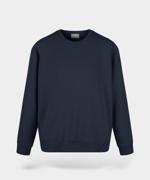 Сигнатура круглая шея свитер Dark Navy