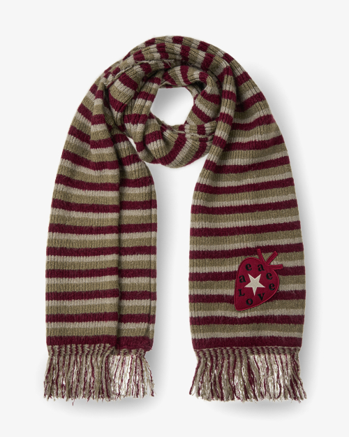 小物 AEAE STRIPE TASSEL MUFFLER BURGUNDY 에이이에이이(AEAE) STRIPE TASSEL MUFFLER [BURGUNDY] - 사이즈