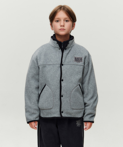 KIDS CLASSIC LOGO LIGHT WEIGHT FLEECE JACKET heather gray