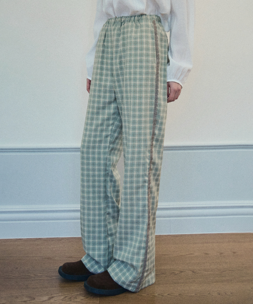 Check Lace track pants_Green(OC25-PT02)