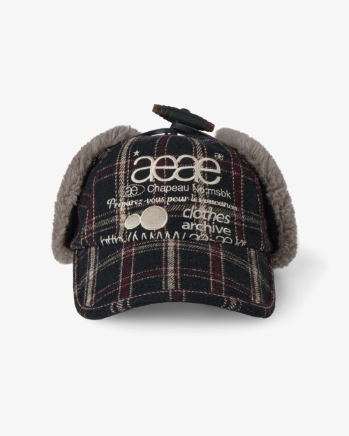 에이이에이이 WEB LOGO TROOPER CAP [CHECK BLACK]