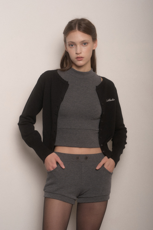 HARI BUTTON SHORTS-DARK GRAY