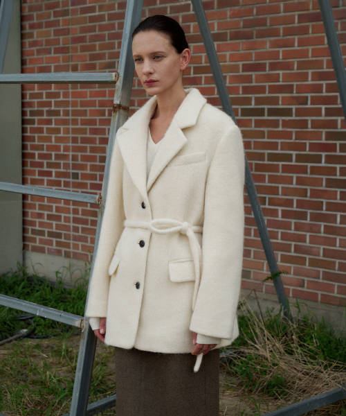 Alpaca Belted Jacket[LMBFWI25JK104]-Cream
