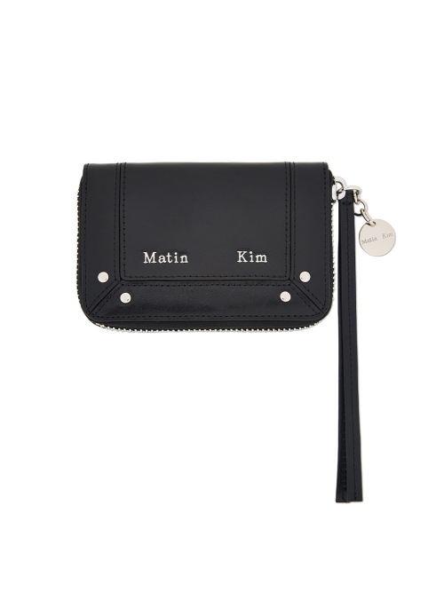 STEEL LOGO RIVET COMPACT WALLET IN чёрный