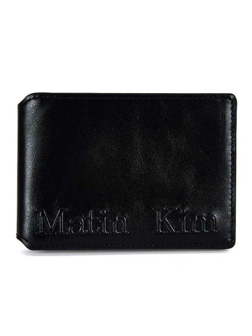 EMBOSSED LOGO BUSINESS WALLET IN чёрный