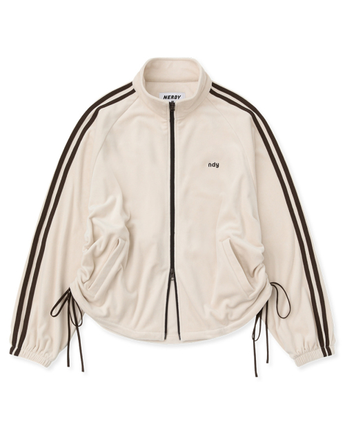 Женская велюровая олимпийка с бантом Light Beige