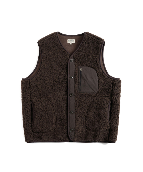 W24 FLEECE жилет (dark коричневый)