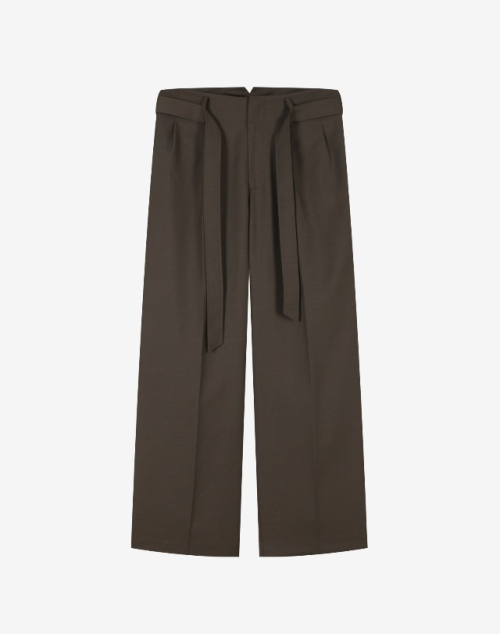 Maren Belted Двойная складка Women Wide Брюки [Khaki]