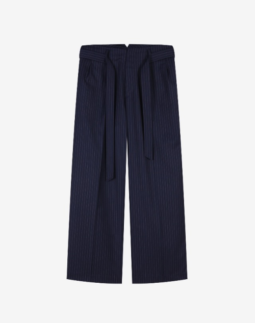 Женские широкие брюки Maren со складками и ремнем (Navy Stripe)