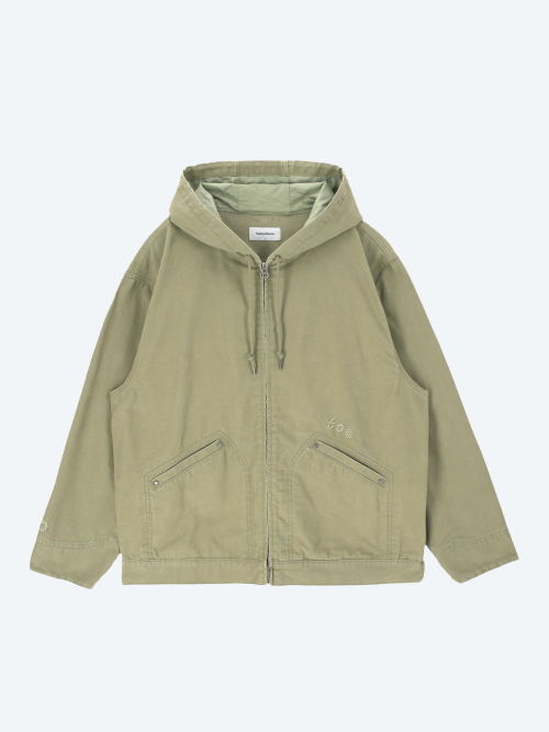 Рабочая куртка-худи с вареным эффектом, Light Khaki