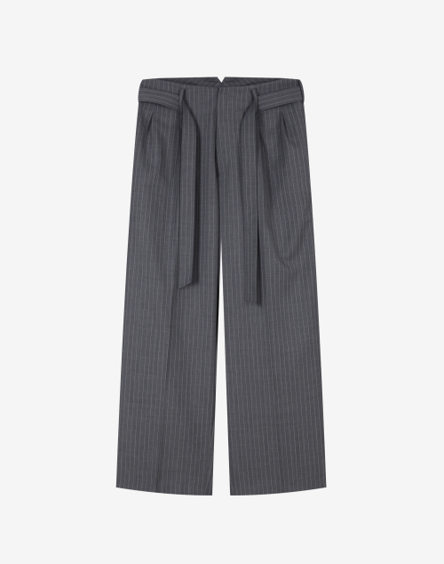 Широкие брюки Maren с поясом и защипами [Grey Stripe]
