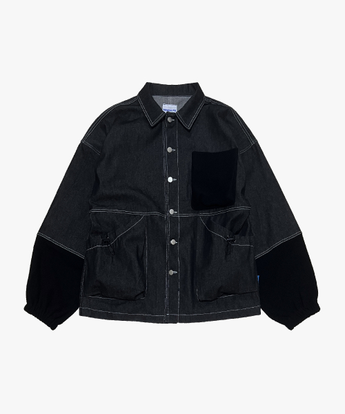 Джинсовка с махровыми карманами Black