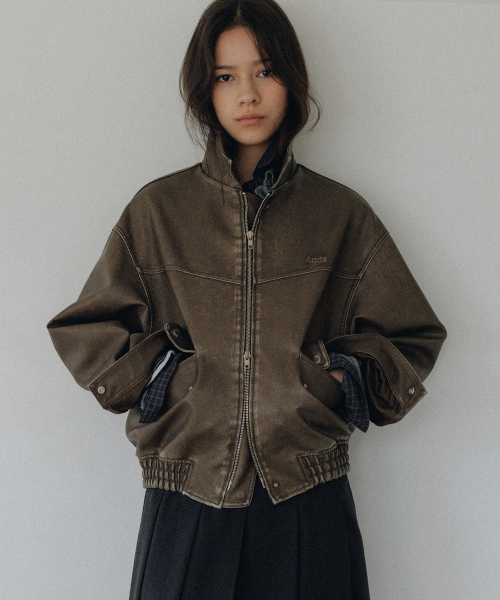 Norman vintage кожаный blouson (коричневый)