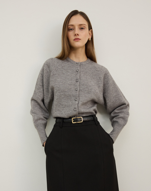 BALLOON SLEEVE CARDIGAN GRAY кардиган с рукавами-фонариками Gray